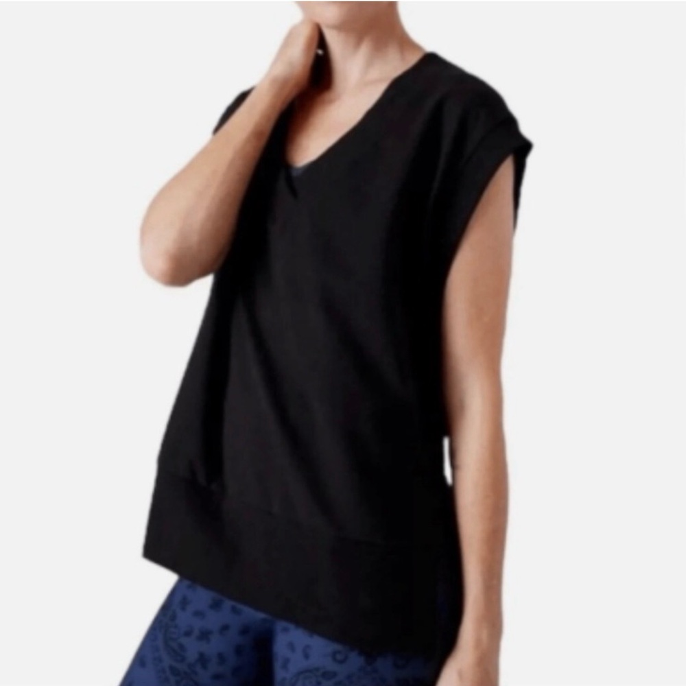 Athleta Retroterry V Neck Sweatshirt Tee NWT XS